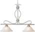36"w Basix 2-Light Island Pendant Satin Nickel