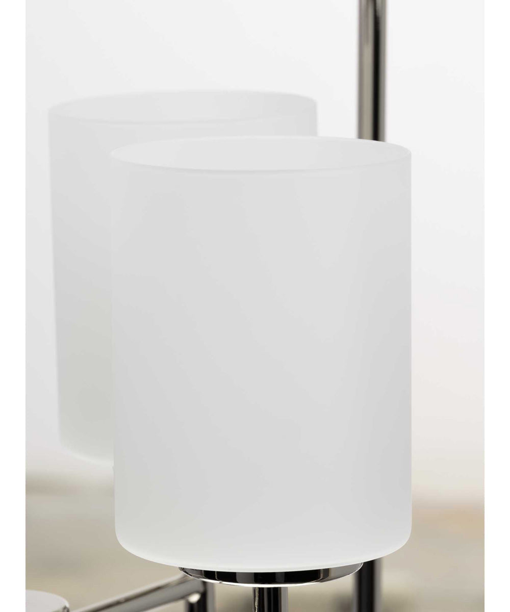 Replay 4-Light Etched White Glass Modern Pendant Light Polished Nickel