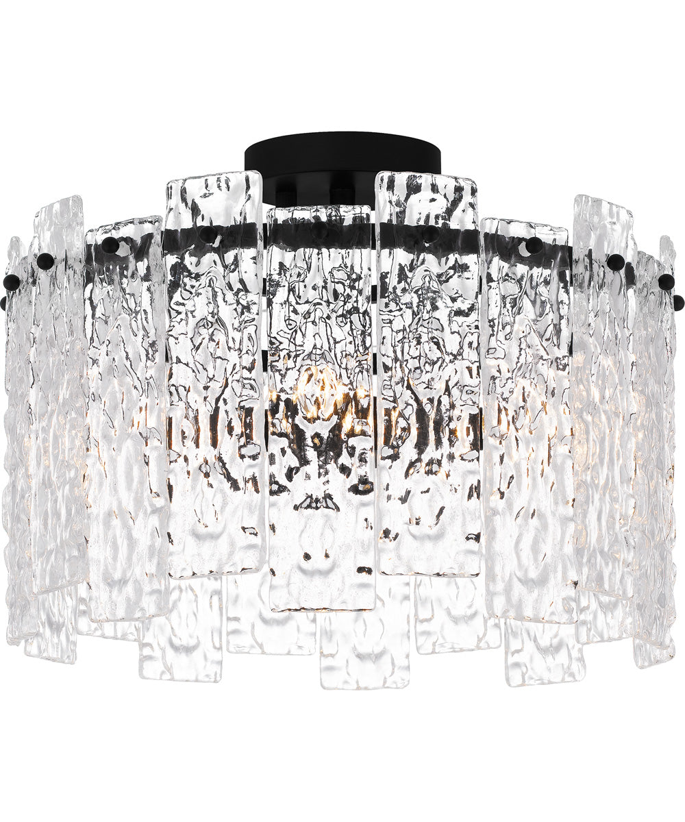 Caspian Large 4-light Semi Flush Mount Matte Black