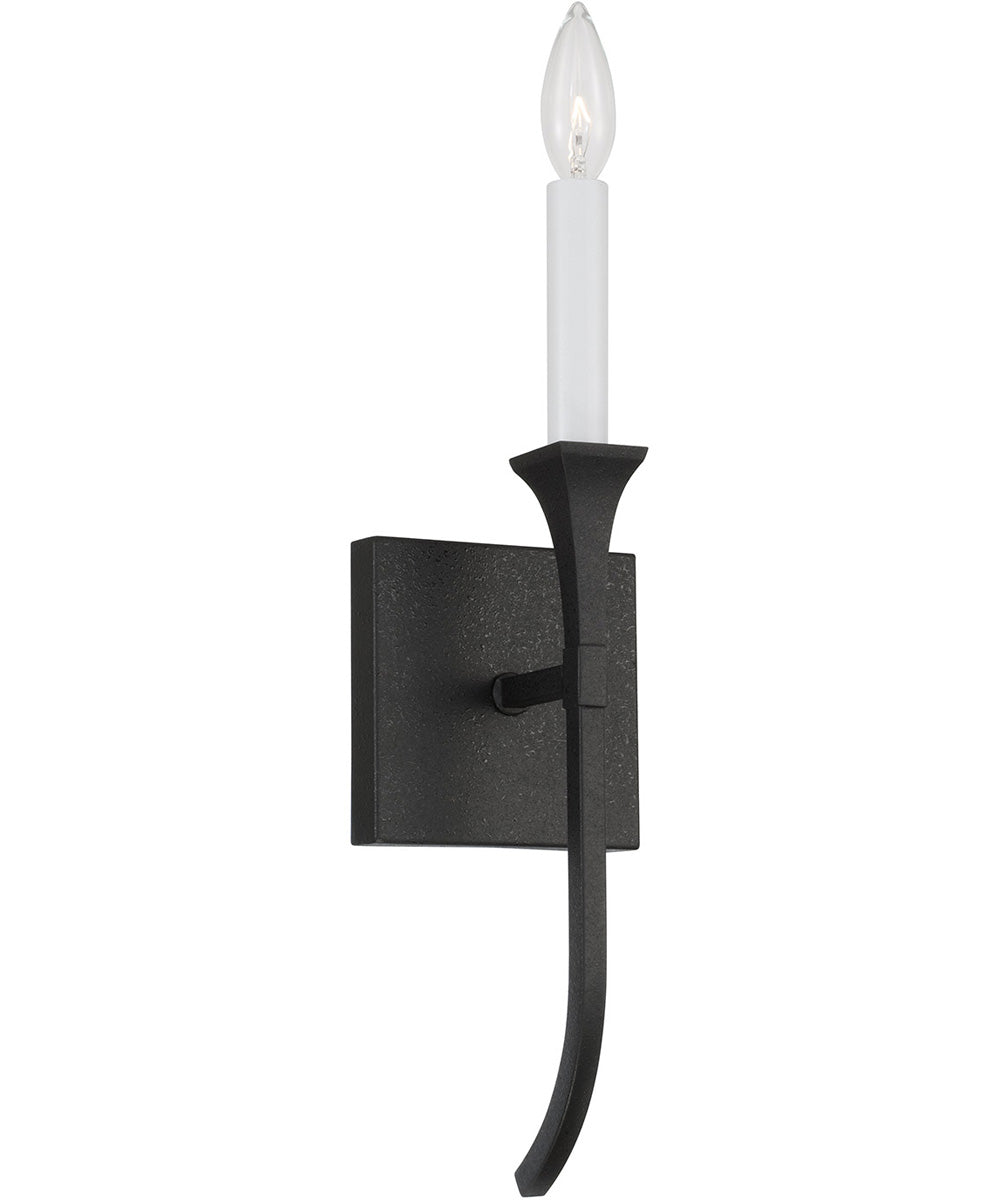 Decklan 1-Light Sconce Black Iron