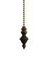 Beaded Knob Spire Ceiling Fan Pull, 1.5"h with 12" Oiled Bronze Brass Chain