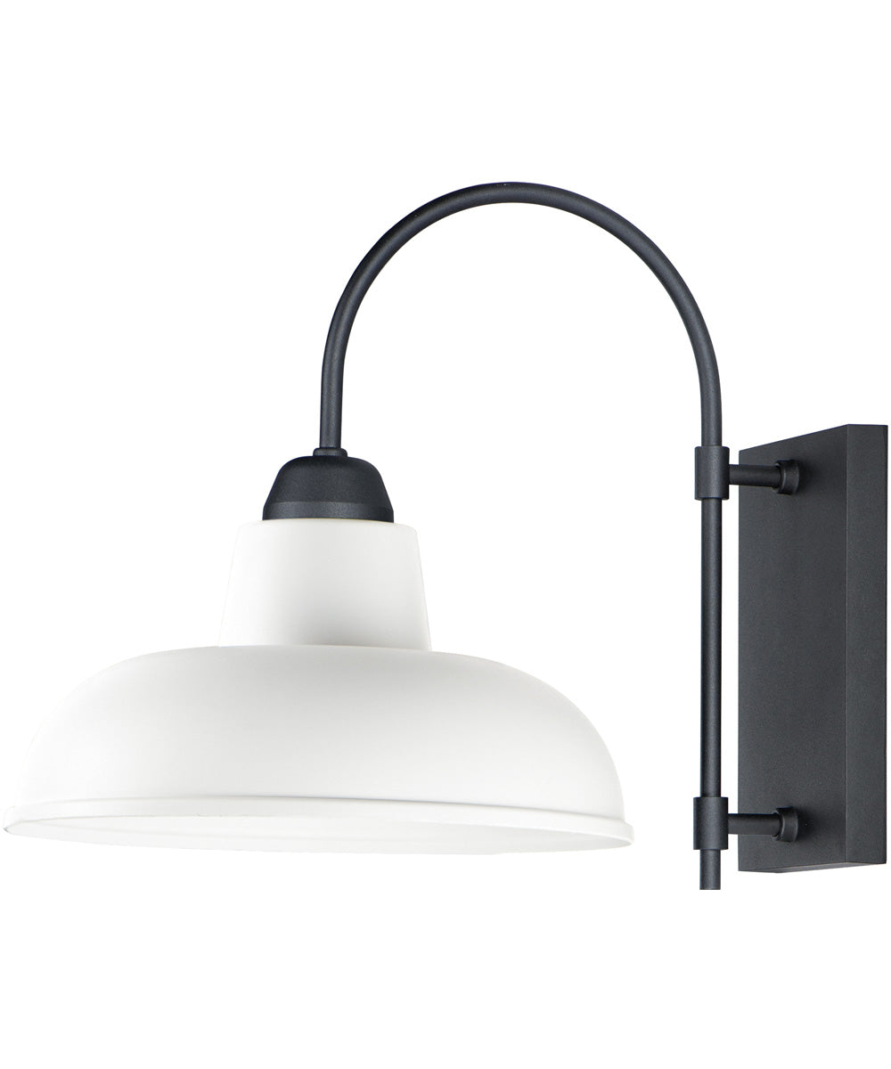 16"H Industrial 1-Light Outdoor Wall Sconce White / Black