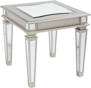 24"H Tessani Rectangular End Table Silver