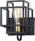 7"W Liner 1-Light Wall Sconce Black / Satin Brass