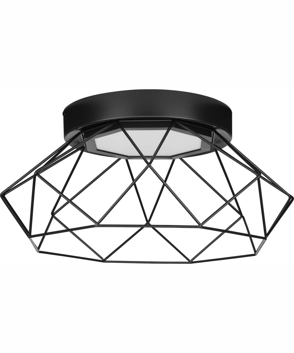 Geodesic LED Modern Flush Mount Light Matte Black