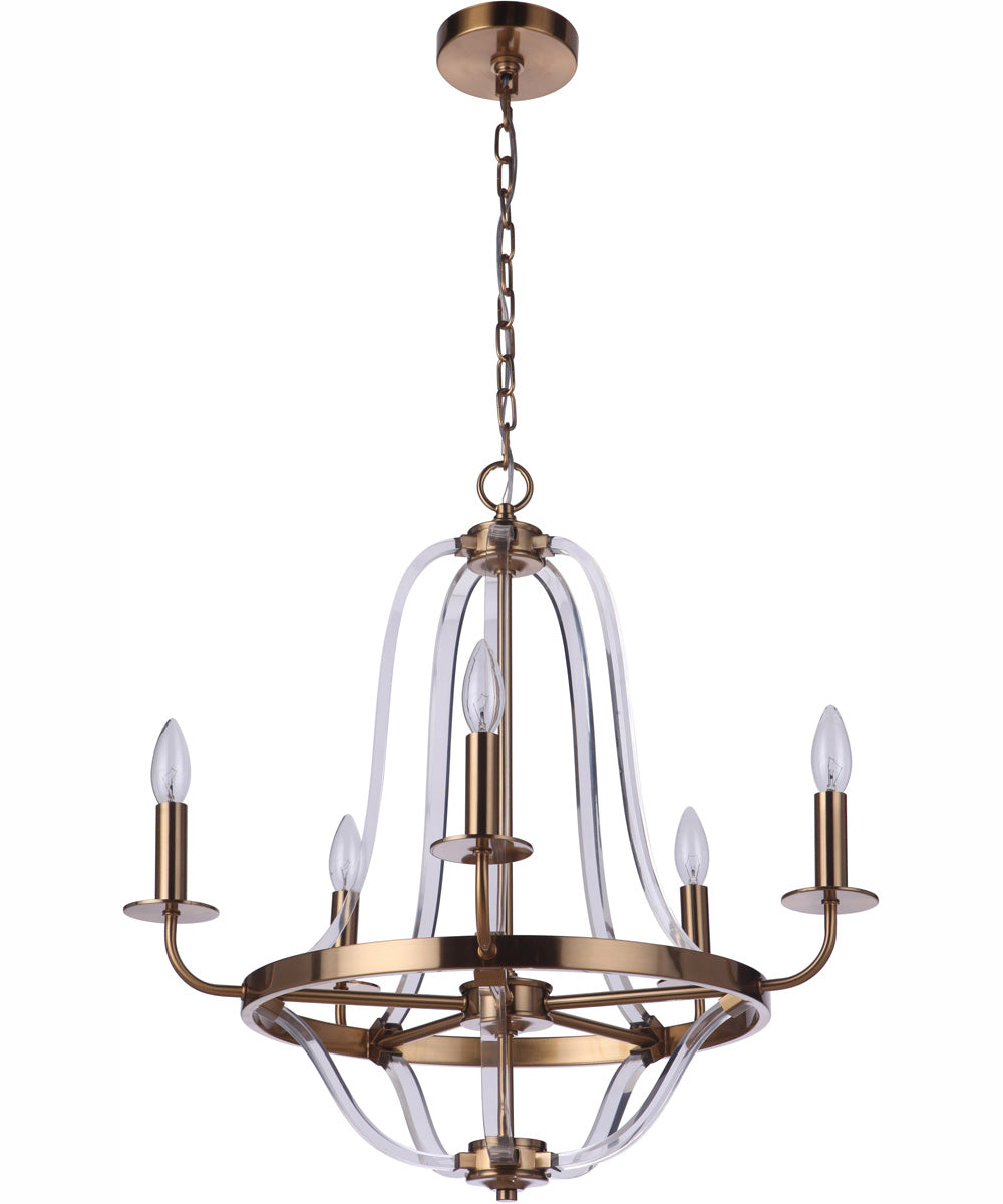Graclyn 5-Light Chandelier Satin Brass