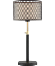 Elena 1-Light Table Lamp Coffee/Metal Net Shade/Inner Fabric