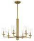 Sunburst 6-light Chandelier Weathered Brass