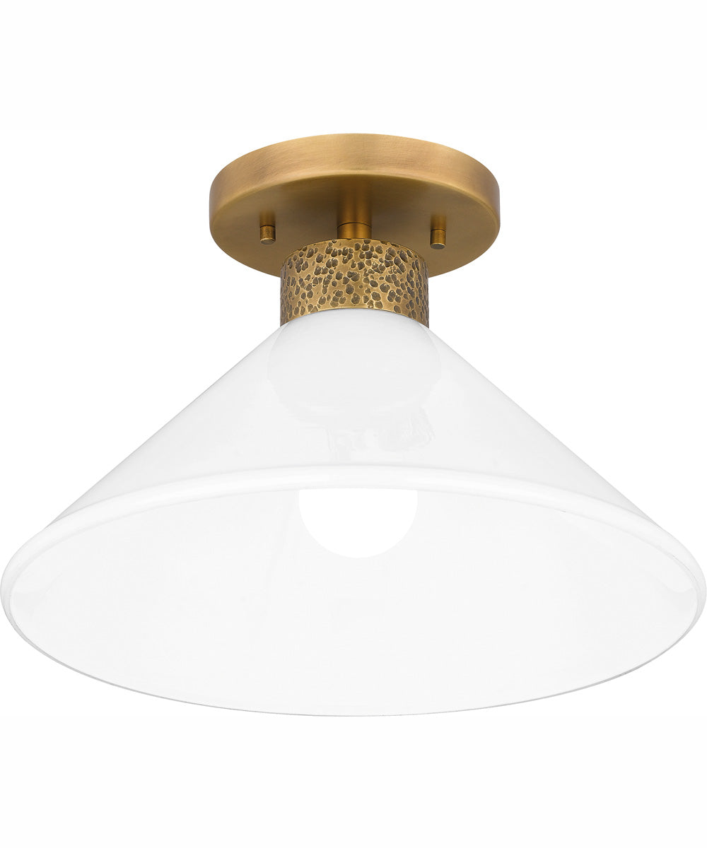 Quoizel Semi-Flush Mount Medium 1-light Semi Flush Mount Weathered Brass