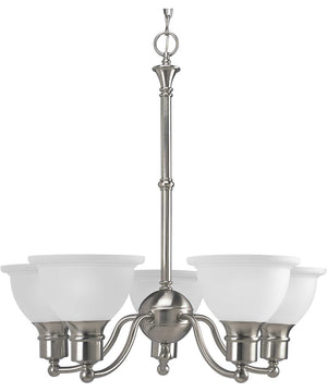 Madison 5-Light Etched Glass Traditional Chandelier Light Brushed Nickel