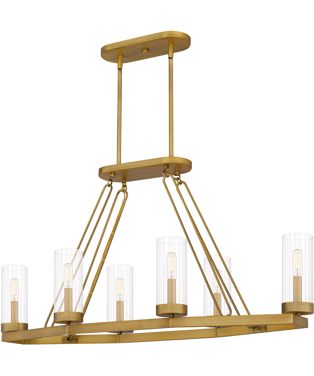 Valens 6-light Island Light Aged Brass