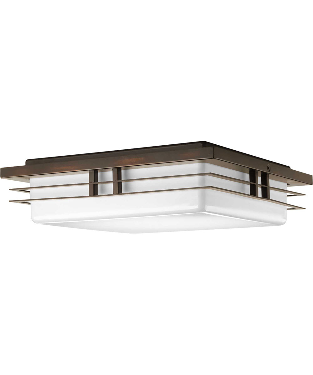 Helm 2-Light 14" LED Flush Mount Antique Bronze