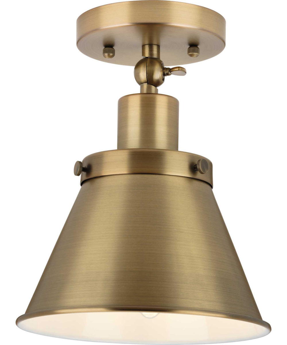 Hinton 1-Light Vintage Style Ceiling Light Vintage Brass
