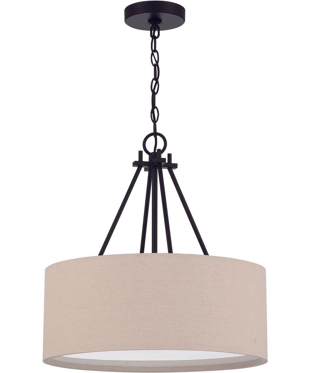Duke 3-Light Pendant Flat Black