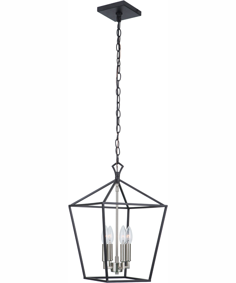 Flynt II 4-Light Foyer Flat Black/Brushed Polished Nickel