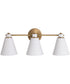 Bradley 3-Light Vanity Aged Brass and White