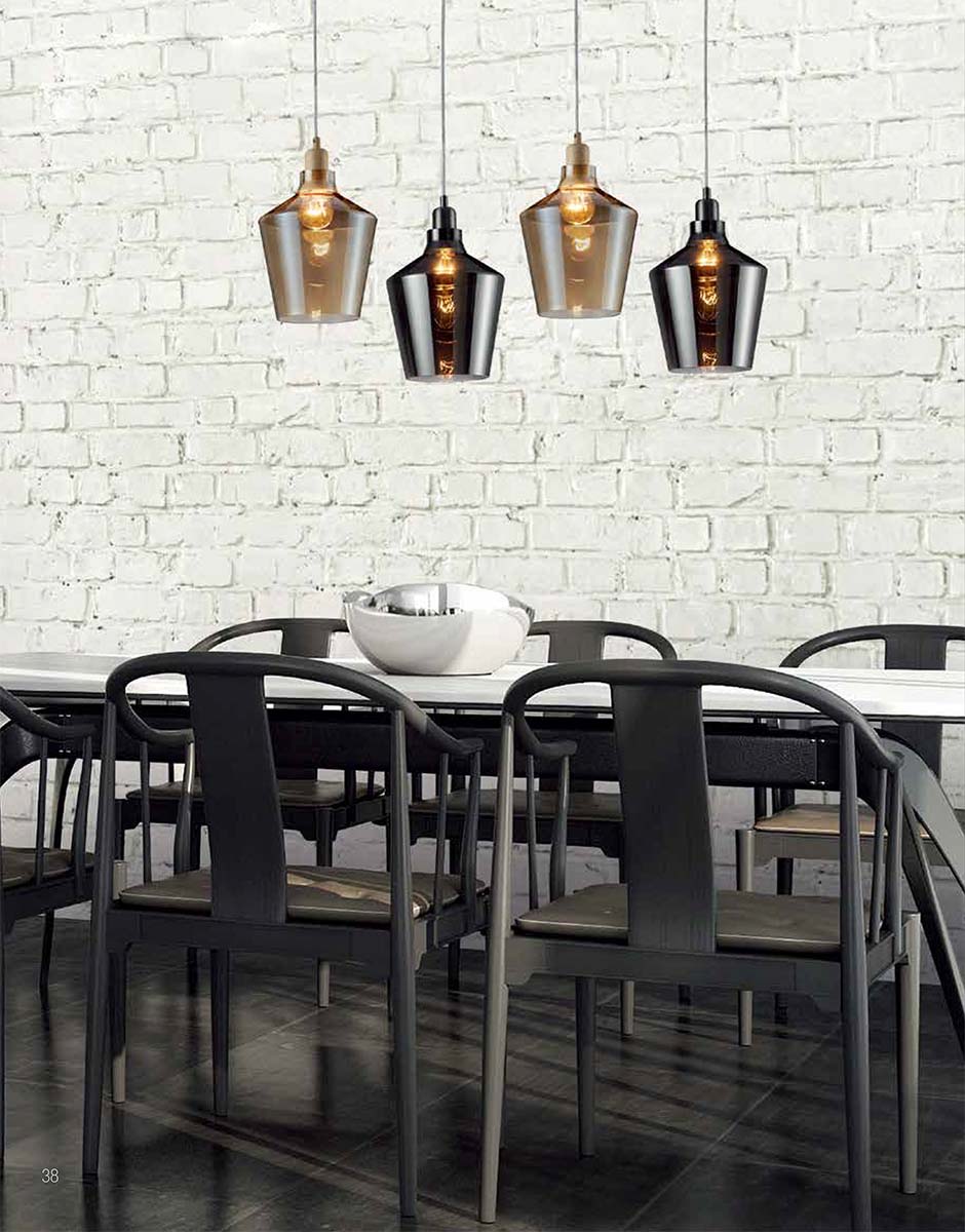 8"W Calais 1-Light  Pendant Dark Grey