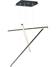 48"W Hover LED 3-Light Pendant Black