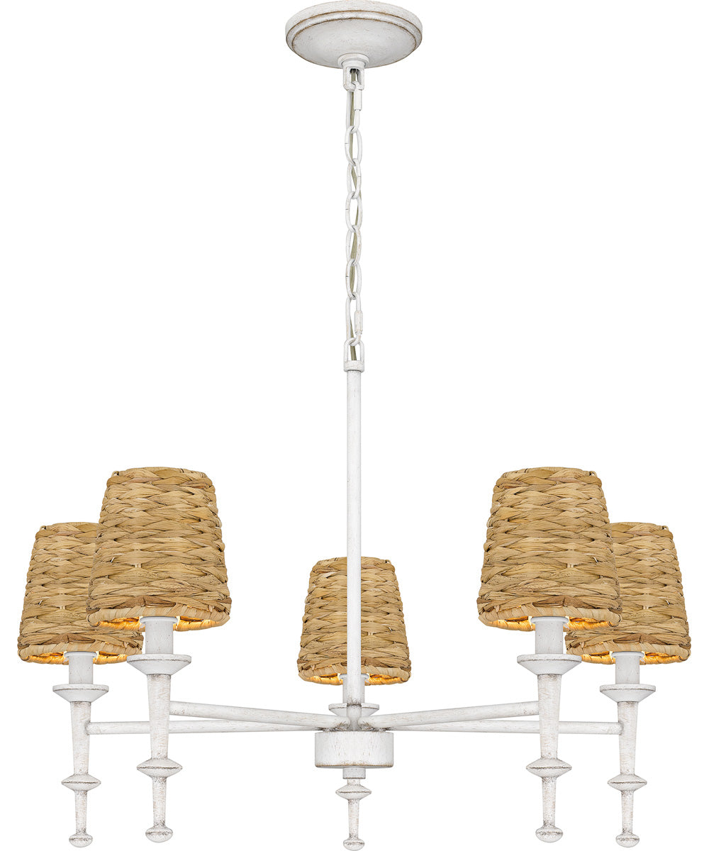 Flannery 5-light Chandelier Antique White