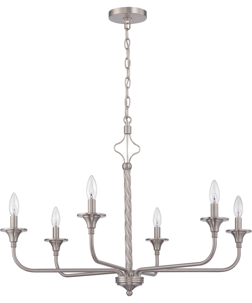 Jolenne 6-Light Chandelier Brushed Polished Nickel