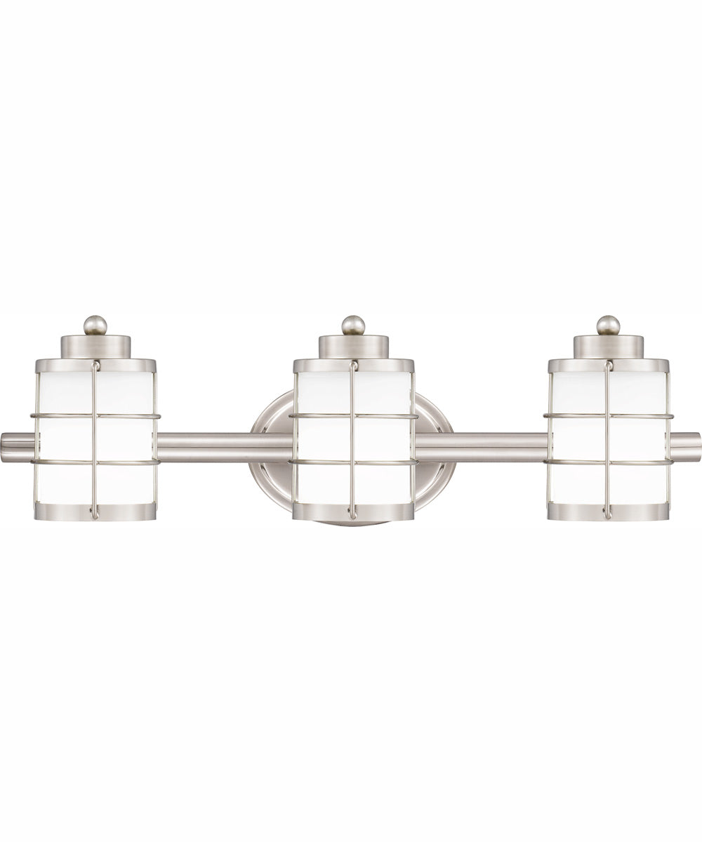 Hazlett Large 3-light Bath Light Brushed Nickel