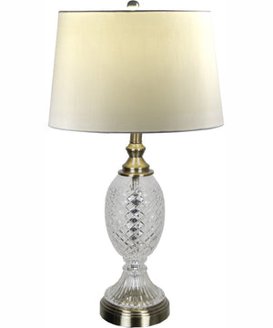 Vintage Polish Lead Crystal and Brass Lamp 