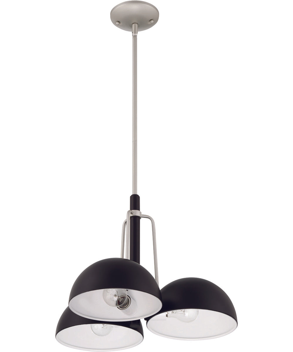 Kahn 3-Light Chandelier Midnight / Satin Aluminum