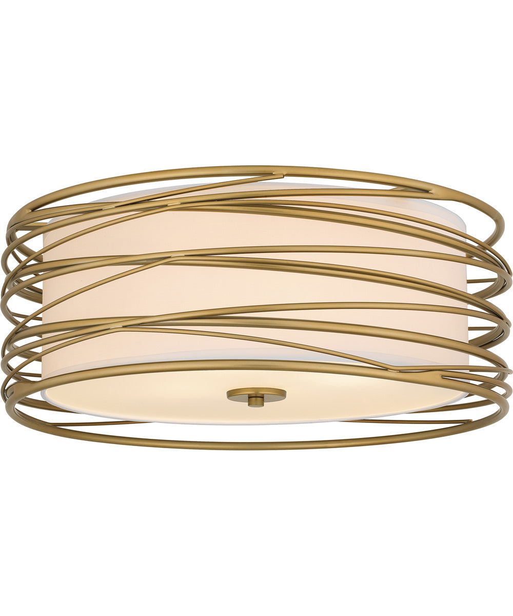 Spiral Large 3-light Semi Flush Mount Light Gold