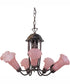 24" Wide Pond Lily Pink 7 Light Chandelier