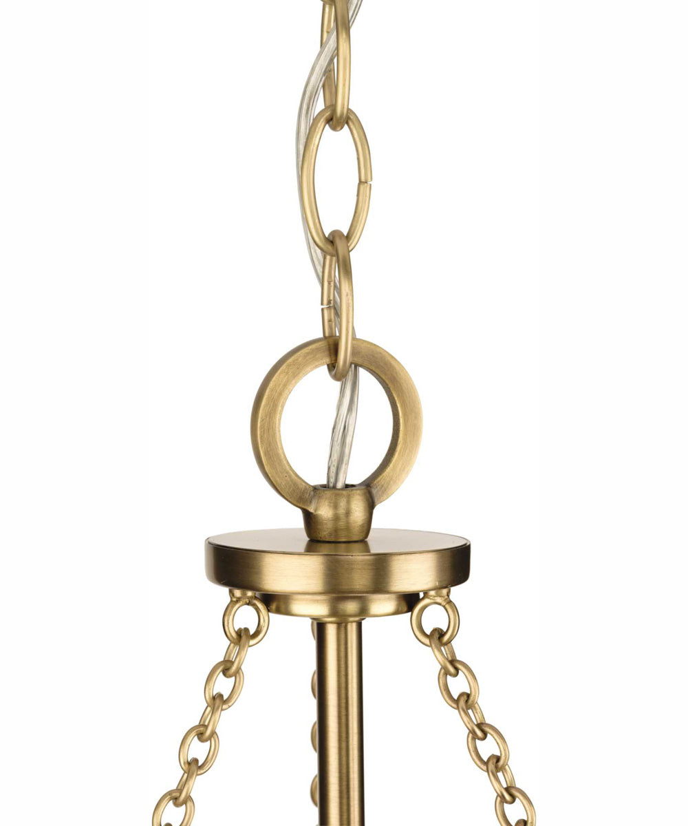 Laila 4-Light Coastal Chandelier with Woven Jute Accents Vintage Brass