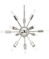Ion 12-Light Mid-Century Modern Chandelier Light Polished Nickel