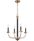 Stanza 4-Light Chandelier Flat Black/Satin Brass