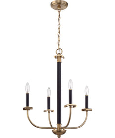 Stanza 4-Light Chandelier Flat Black/Satin Brass