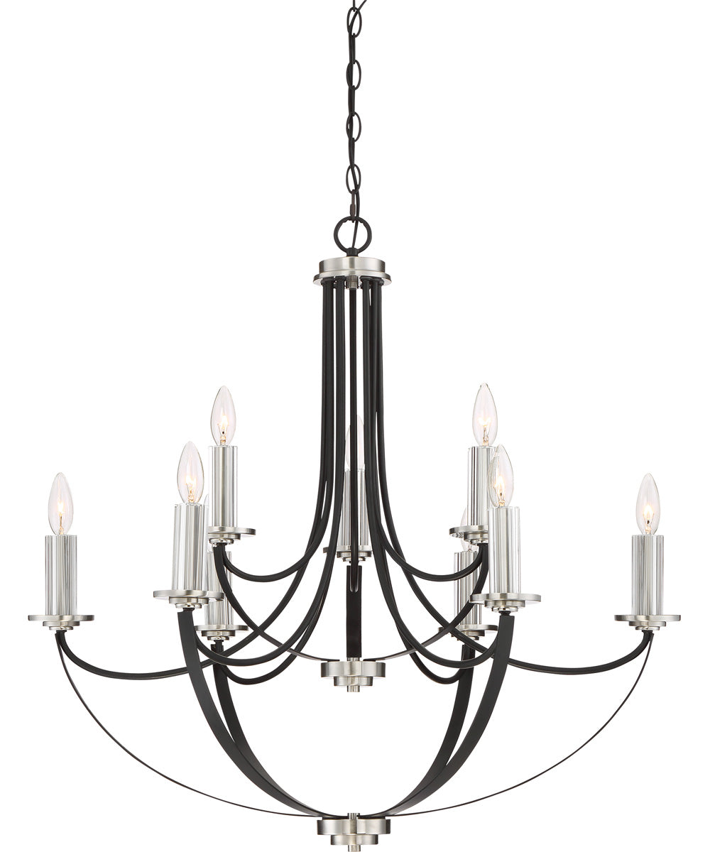 Alana 9-light Chandelier Mystic Black