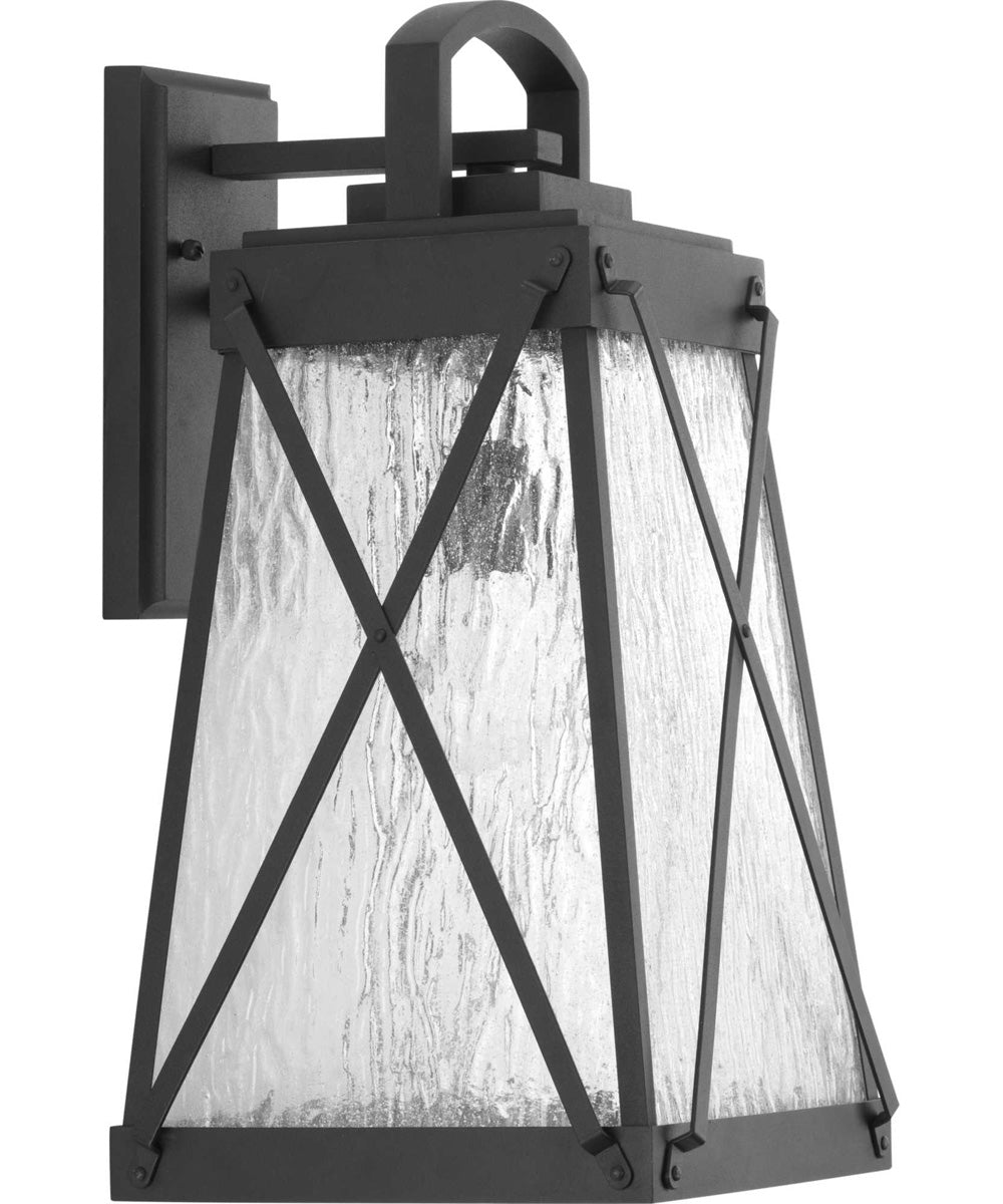 Creighton 1-Light Large Wall-Lantern Textured Black