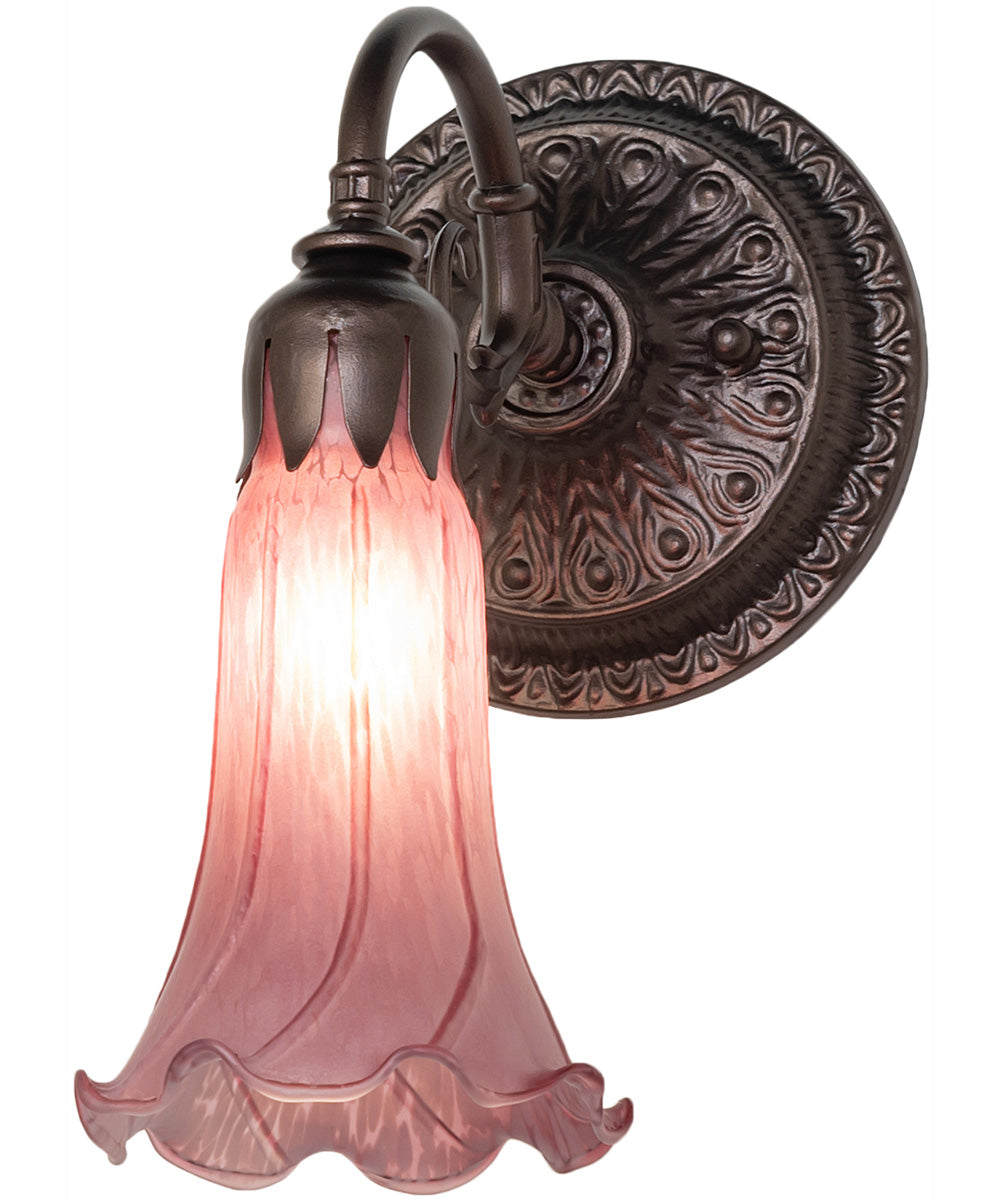 5.5" Wide Lavender Tiffany Pond Lily Wall Sconce