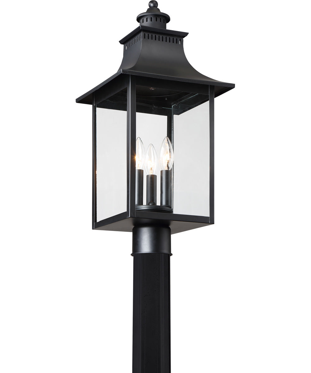 Chancellor Large 3-light Outdoor Post Light Mystic Black