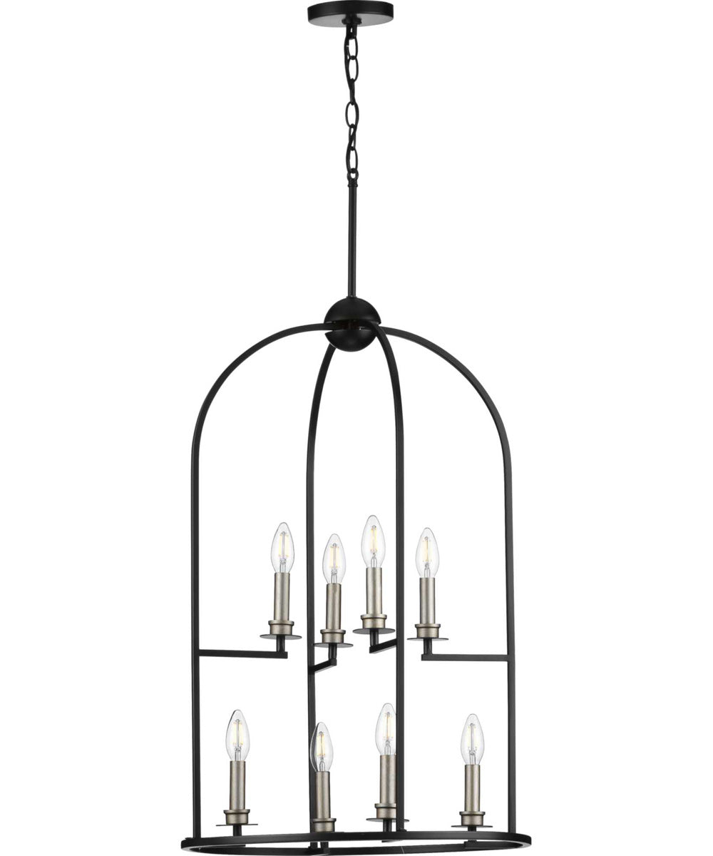 Seneca 8-Light Farmhouse Pendant Light Matte Black