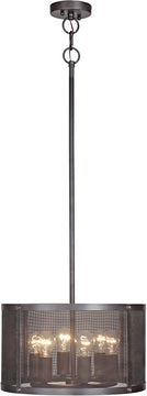 18"W Blacksmith 6-Light Pendant Light Matte Black Gilded