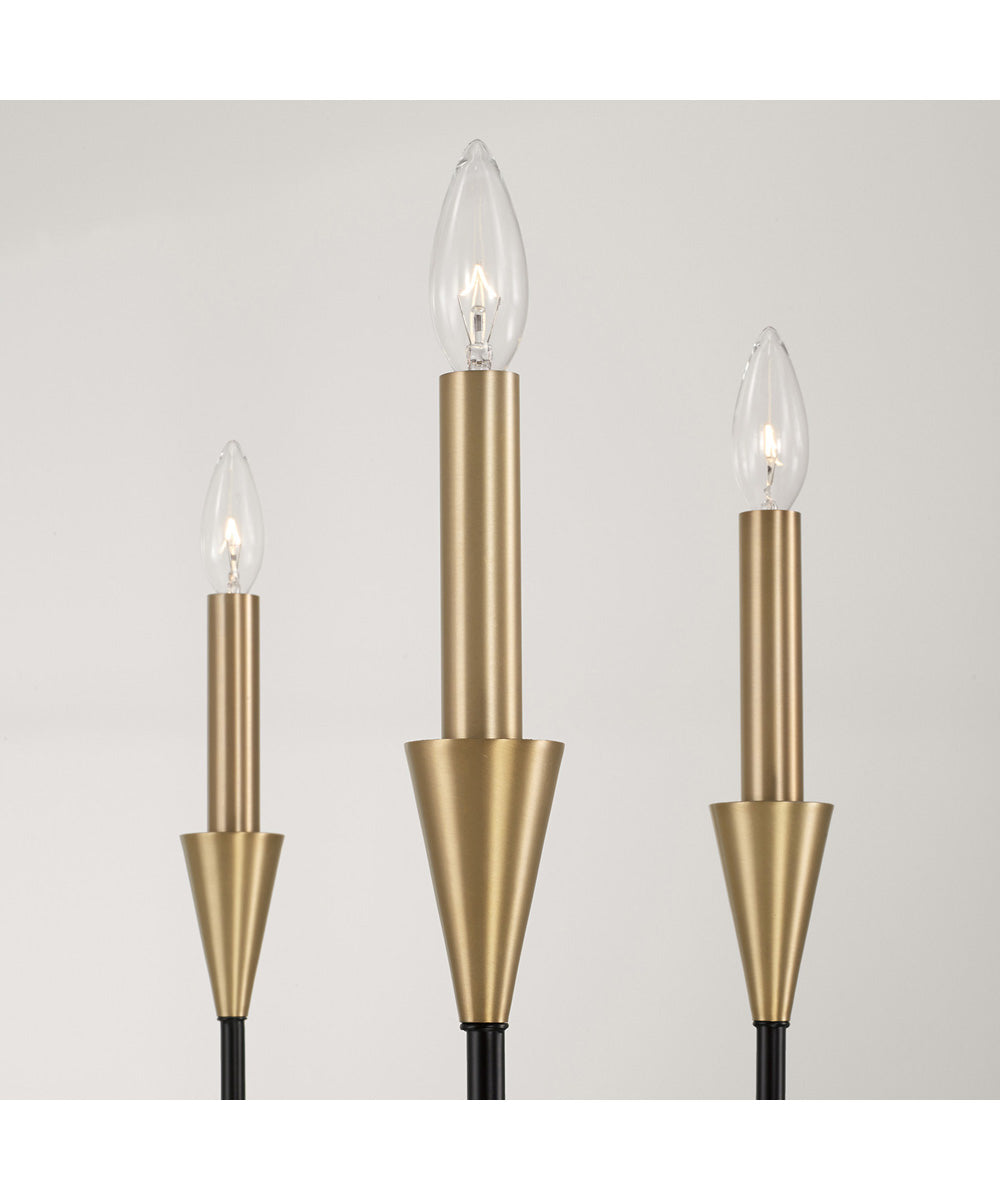 Avant 6-Light Chandelier Aged Brass and Black