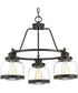 Judson 3-Light Clear Glass Farmhouse Chandelier Light Antique Bronze