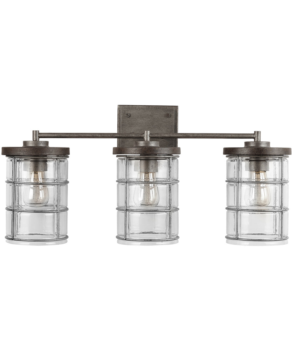 Colby 3-Light Vanity In Urban Grey With Clear Glass