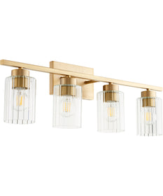 Ladin 4-light Bath Vanity Light Aged Brass w/ Clear Glass