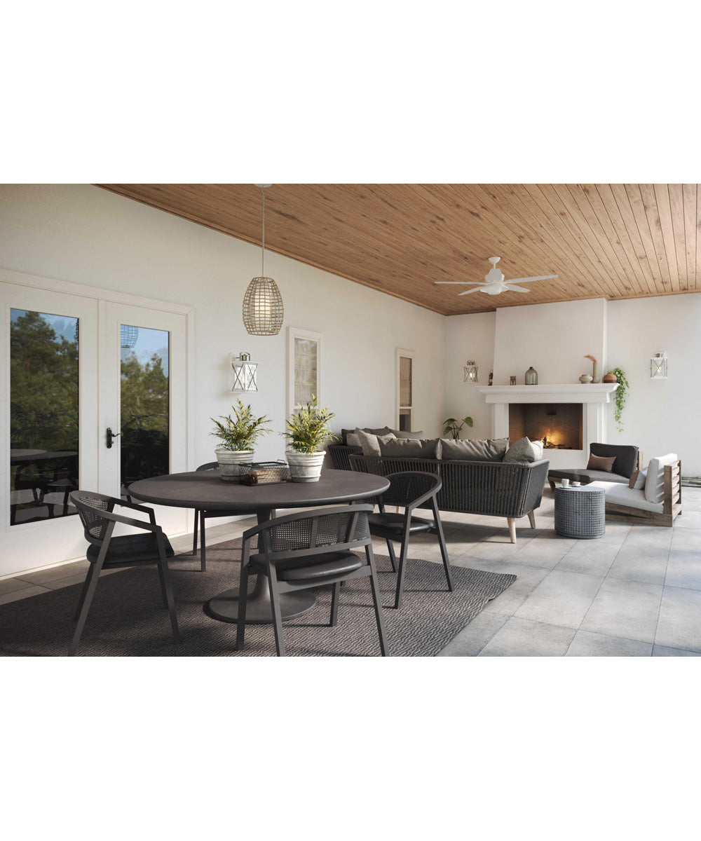 Pawley 1-Light Galvanized Natural Rattan Indoor/Outdoor Hanging Pendant Light Galvanized Finish