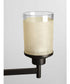 Alexa 6-Light Etched Umber Linen With Clear Edge Glass Modern Chandelier Light Antique Bronze
