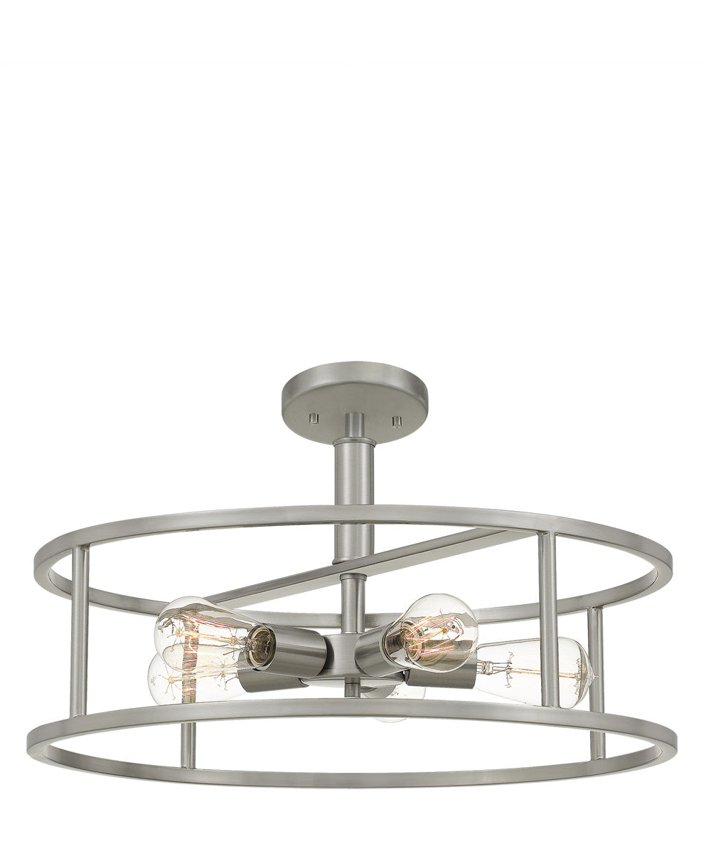 New Harbor 5-light Semi Flush Mount Brushed Nickel
