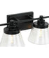 Hinton 4-Light Clear Seeded Glass Farmhouse Bath Vanity Light Matte Black