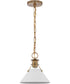 Outpost 1-Light Pendant Matte White / Burnished Brass