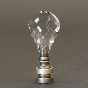 Glass Teardrop Antique Base Lamp Finial
