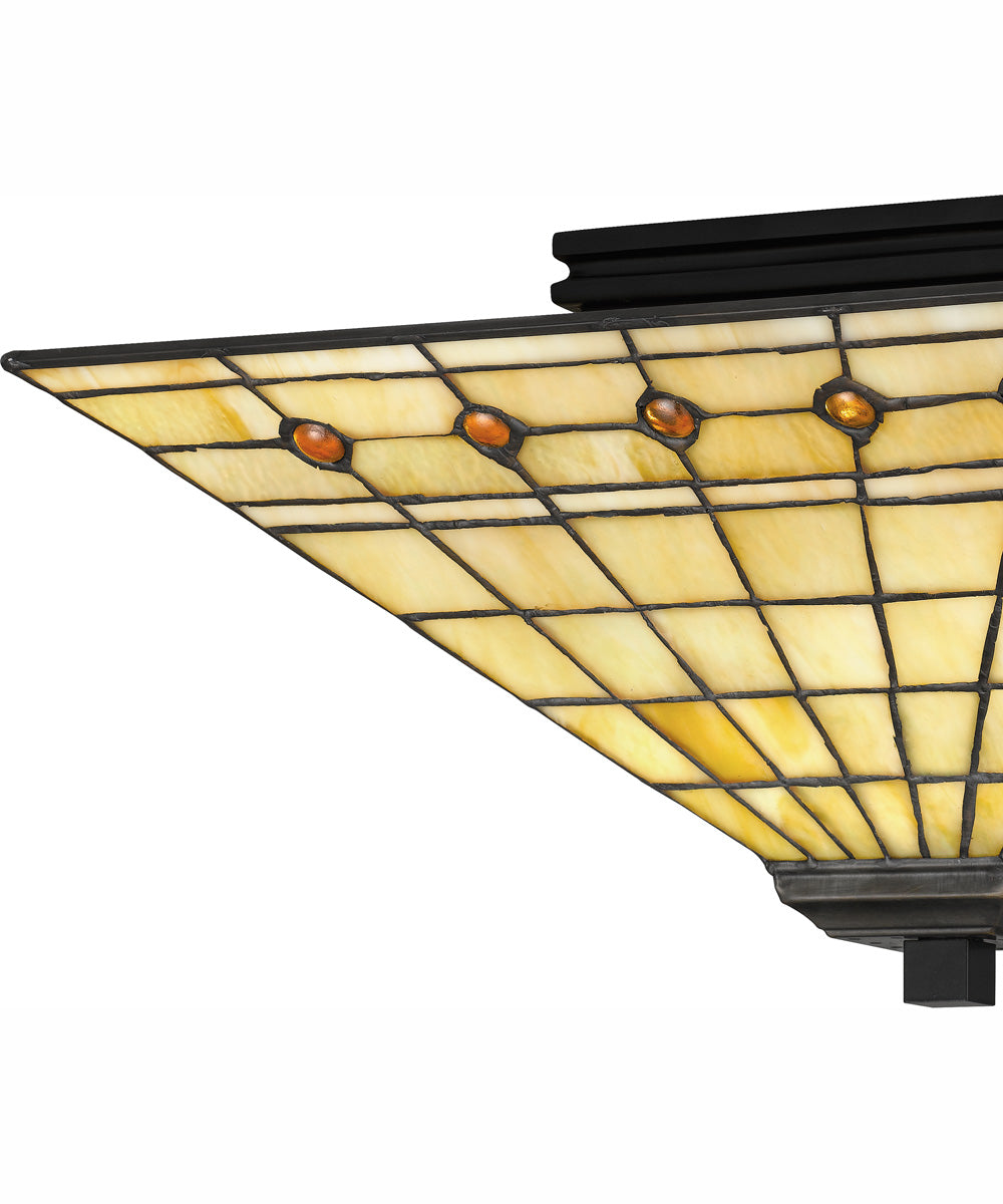 Tiffany Medium 2-light Flush Mount Matte Black